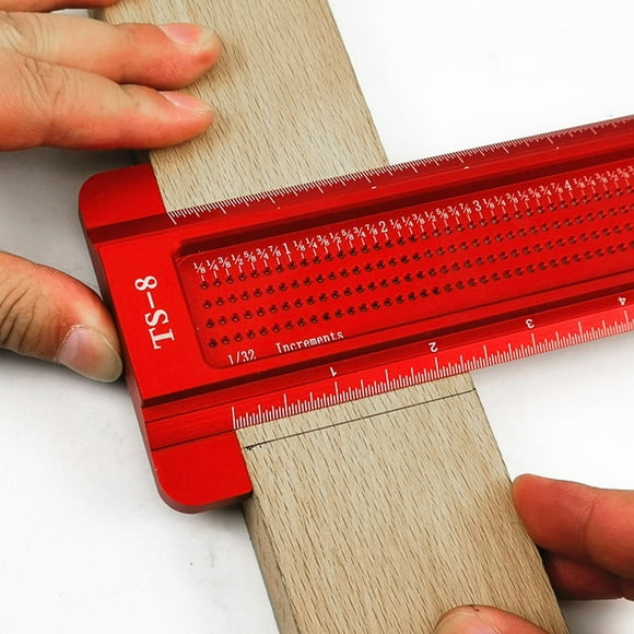 Woodworking Ruler T Type Square Ruler Woodworking Hole Ruler, Aluminum Tshaped Measuring Tool Mini Scriber for Hardware for CNC Accurate Machining
