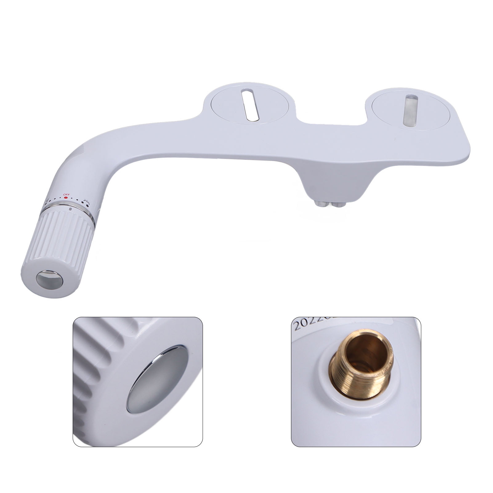 YAHHU G1/2 Toilet Bidet Attachment Set, ABS Dual Nozzle Bathroom Water Sprayer for Household, Matte White