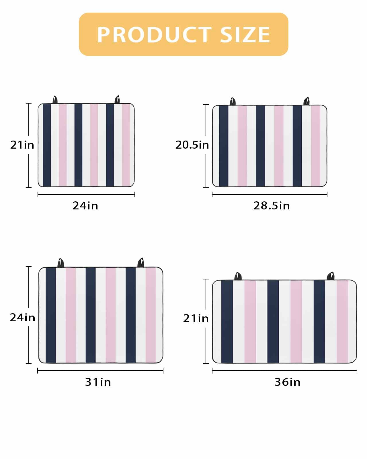 nqOlkjepod Large Induction Cooktop Protector Mat 36"x21", Pink Navy Blue Striped Stove Top Covers for Electric Stove, Farmhouse Stripe Art Decorative Stove Burner Cover Mats, Glass Top Stove Cover