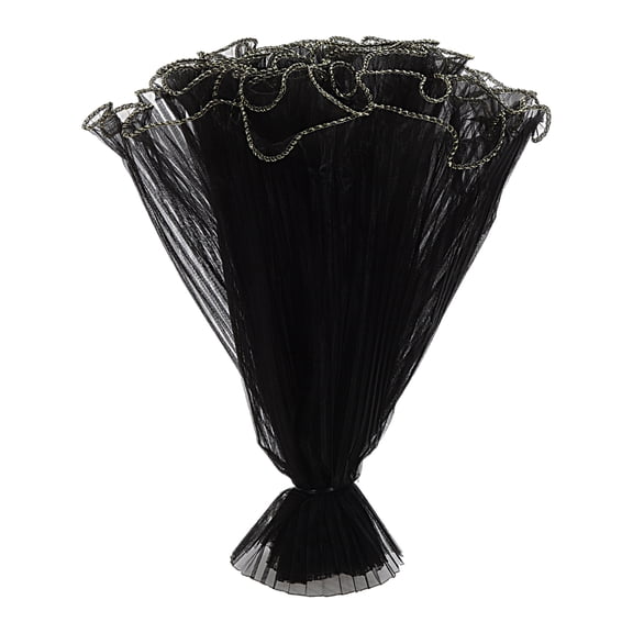 Unique Bargains Color Edge Flower Wrap Paper for All Occasions and Events Black