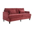 thumbnail image 2 of 62'' Small Modern Loveseat Couch, Mid-Century Low Back Chenille 2-Seat Tufted Sofa Couch with 2 Pillows for Living Room, Bedroom, Office, Apartment, Dorm, Studio and Small Space (Wine Red), 2 of 8