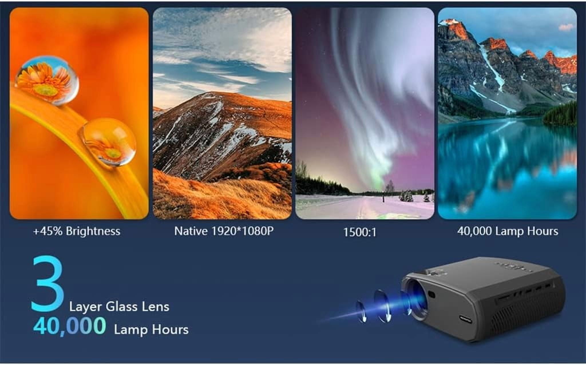 RKXQT V50 Portable 5g Projector Mini Smart Real 1080p Full Movie Proyector 200'' Large Screen Led Projectors