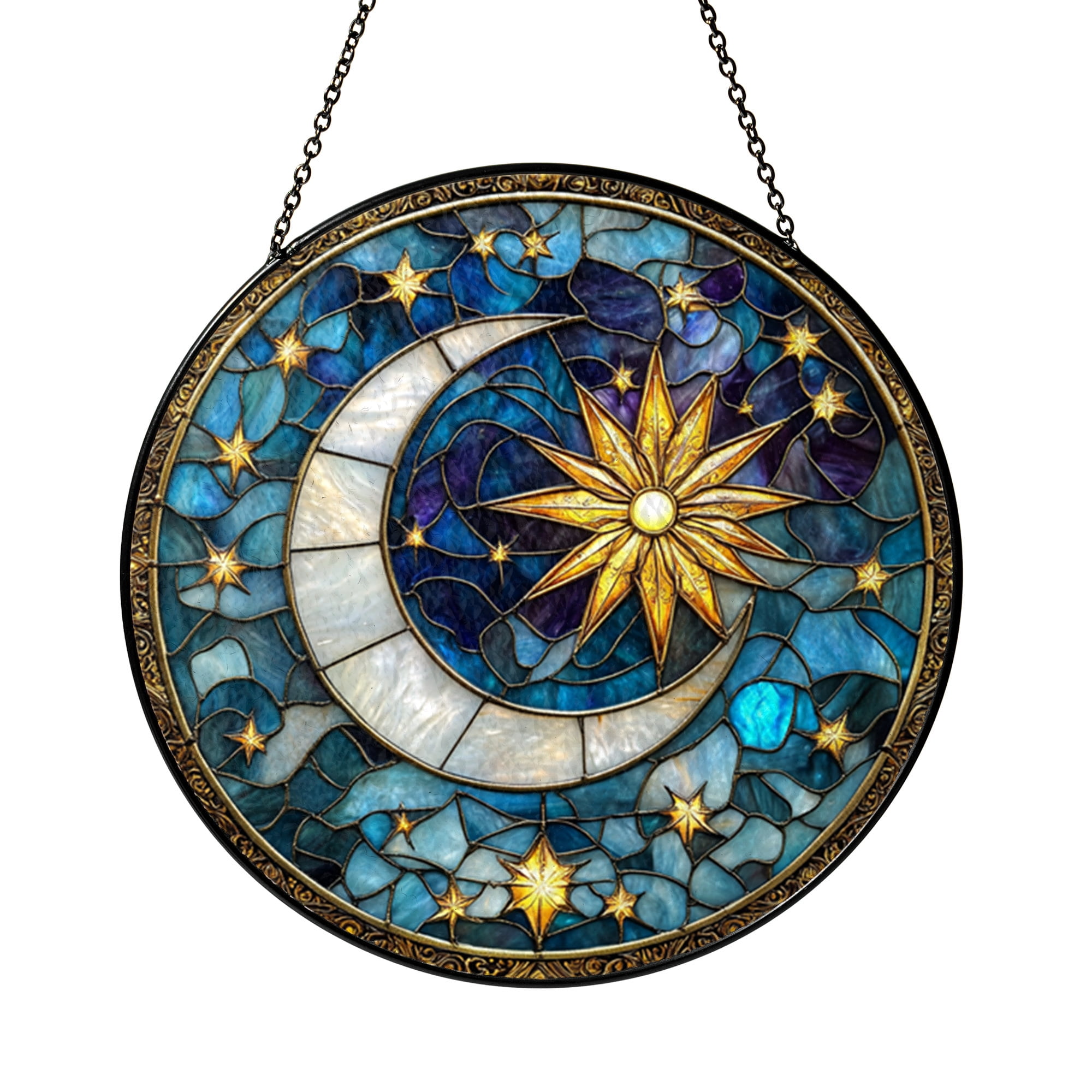 Elegant Celestial Ornament Moon Star Art Holiday Decoration Gift for Home