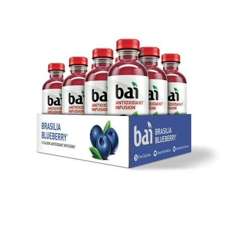 Antioxidant Drink - Bai Antioxidant Infused Beverage, Brasilia Blueberry, 18 Fl Oz, 12 Count