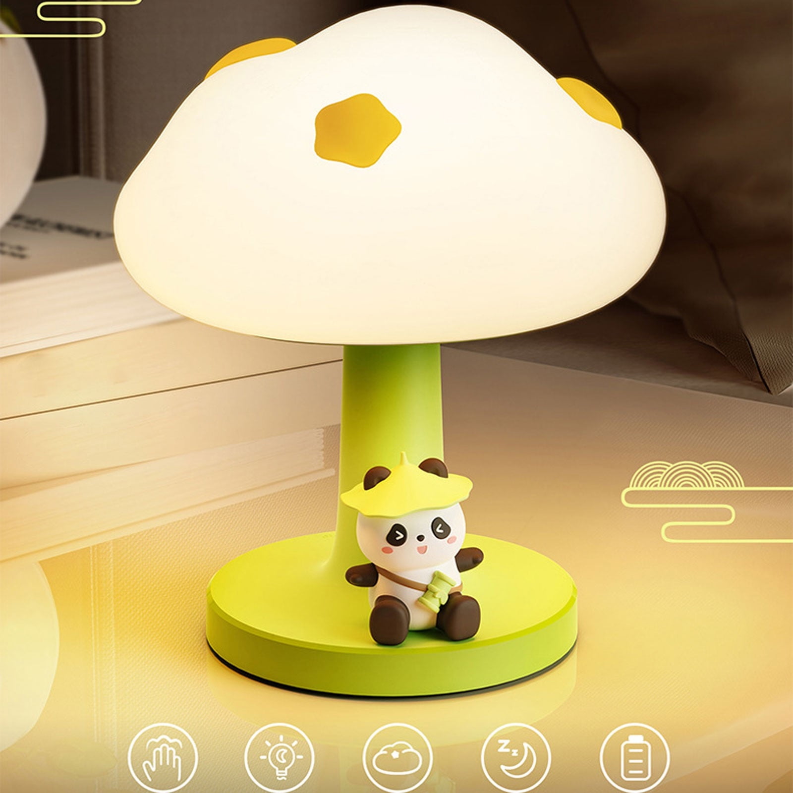 Stijggn Tod-dler Night Light Christmas Gifts for Women Mushroom Night Light Touch Night Light Toys for G*irls, Tod-dler, Ba*by, Rechargeable Nightlight for K-ids Room