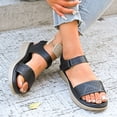 thumbnail image 5 of LOVZFMLL Women's Sandals Comfort Walking Hiking Wedges Sandals with Arch Support Open Toe Ankle Strap Casual Summer Sandals Black 7, 5 of 9