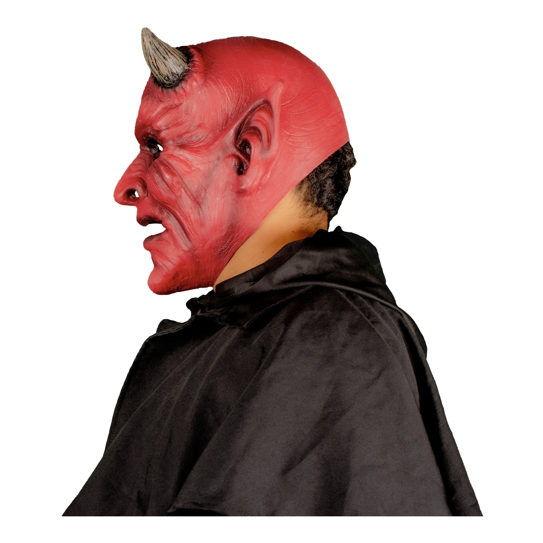 Demon Head Mask Costume Accessory for Adults, Red and Black, Halloween by Way To Celebrate