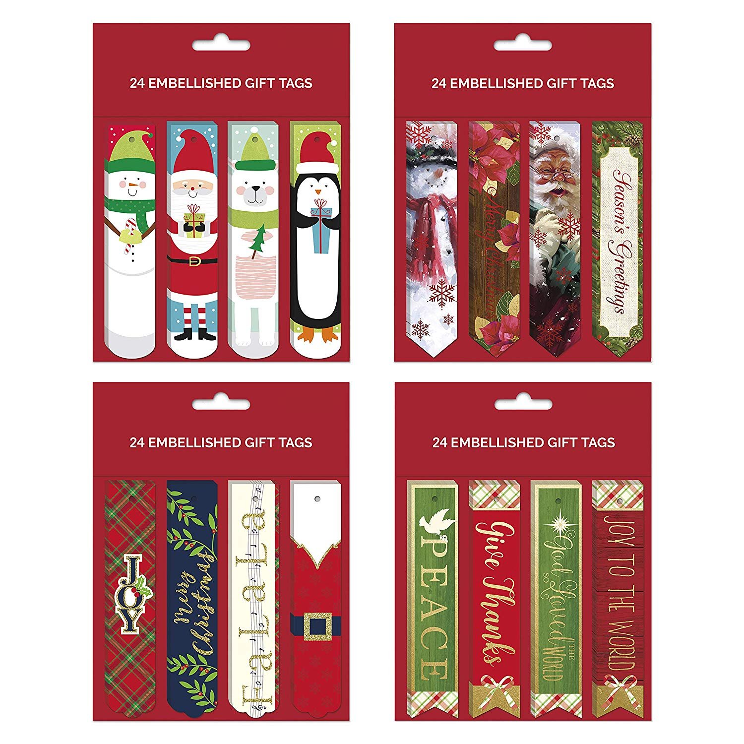 BTHERE Bundle of 96 Embellished Christmas Gifting Tags, Holiday Gift
