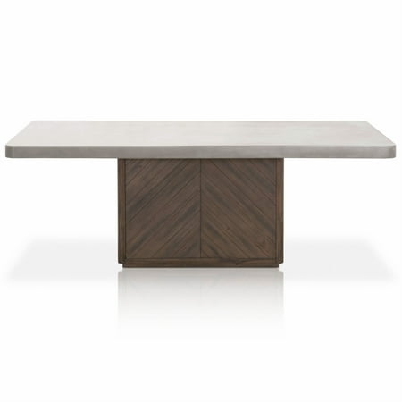 Maklaine Dining Table In Cinder Brushed Acacia And Slate Gray Sealed Maklaine Dining Table In Cinder Brushed Acacia And Slate Gray Sealed Concrete