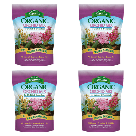 Espoma (#OR4) Organic Orchid Potting Mix, 4 Quart, 4 Pack