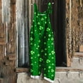 thumbnail image 2 of BiZtdJrK Ofertas Flash, Wide Leg Linen Jumpsuits for Women St Patricks Day Outfits Funny Graphic Spaghetti Strap Rompers One Piece Pants with Pockets Green XXXXL, 2 of 6