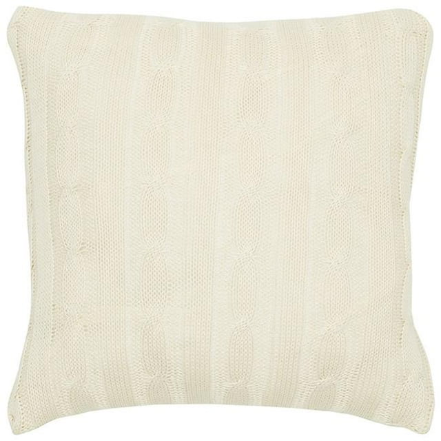 HomeRoots 403125 Ivory Knit Sweater Stripe Down Throw Pillow