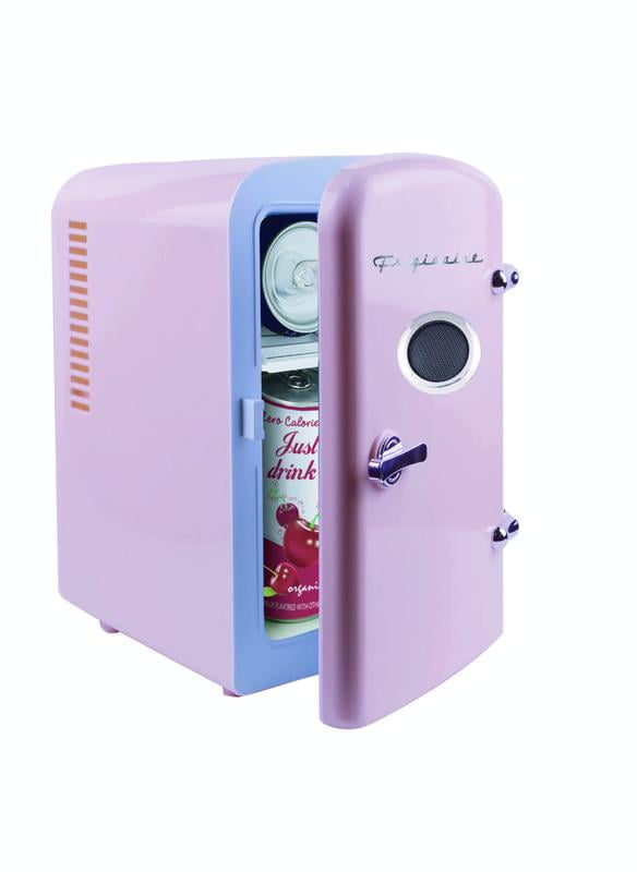 Buy Frigidaire EFMIS151 Portable Retro 6Can Mini Refrigerator, Bluetooth Speaker, Pink Online