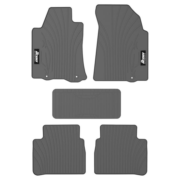 Ikon Motorsports Floor Mats Compatible With 2013-2018 Nissan Altima, Latex Heavy Duty All Weather Season Car Auto Front Rear Carpets Liner 5PC Gray