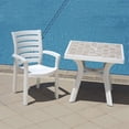 thumbnail image 2 of Compamia Marina Chaise de Salle à Manger de Patio en Résine avec Accoudoirs, Blanche, 2 of 6