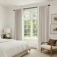 thumbnail image 6 of 100% Blackout Curtains for Bedroom,Set of 2 Panels,84inch Length Faux Linen Thermal Insulated Back Tab Drapes with Room Darkening,50"Wx84"L,Cream, 6 of 7