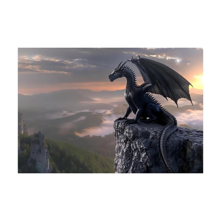 Diamond Painting Kits for Adults - Black Dragon Cliff Dawn 5d Diy Full Drill Diamond Art Kits for Adults Rhinestones Craft Kits Gem Art for Home Wall Decor Gifts(No Frame)