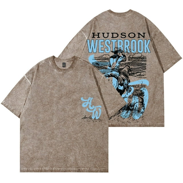 T-Shirts à Manches Courtes Mode Unisexe Hudson Westbrook Cowboy Wash Tee 2025 Summer Tour Merch