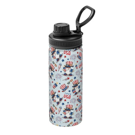 

Ocsxa I Love USA Print 18oz Stainless Steel Water Bottle Unisex Water Bottle Insulated Sports Water Cup Flask for Cold Water Drinks/Sports/Travel/Car/School
