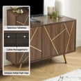 thumbnail image 3 of EDYO LIVING Mid Century Modern TV Stand for 75" TV, Entertainment Center, Media TV Console for Living Room, Dark Walnut, 3 of 5