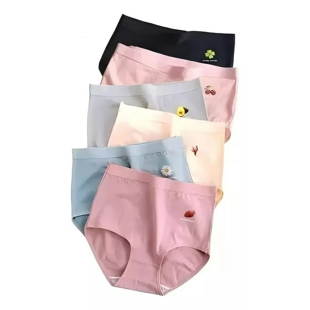 Bragas Estampadas De Tiro Alto Para Mujer, Paquete De 6 Pzs.