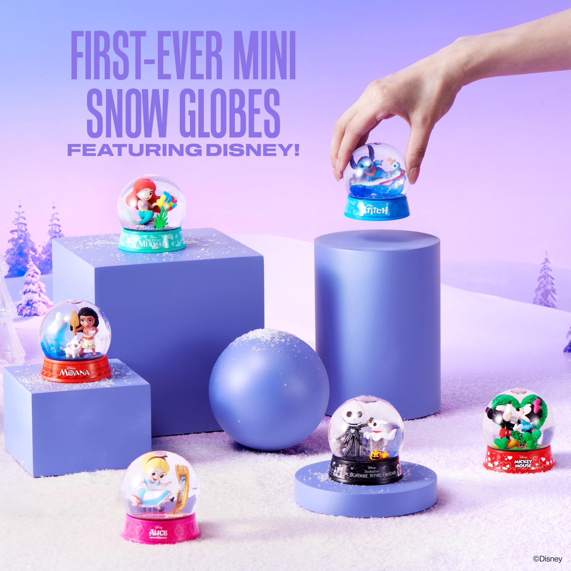 Mini Brands Mini Snow Globe Disney Capsule Series 1 by ZURU – Create Your Own Snow Globe Kit with Figures, Diorama, and Stickers, Featuring 9 characters to Collect, Perfect for Kids and Adults