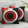 thumbnail image 3 of COMIO  Black White Red and Grey Geometric Shape Throw Pillow Covers Pillow Case for Couch Sofa Bed Home Decor, 3 of 5
