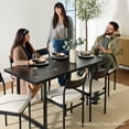 thumbnail image 4 of Best Choice Products 7-Piece Modern Dining Set, Kitchen Table w/ 6 Cushioned Chairs, Metal Frame - Black/Gray, 4 of 10