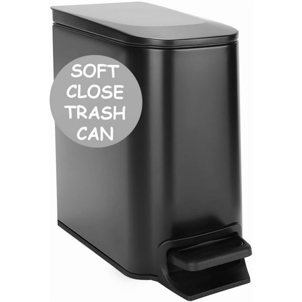 Bote de basura Homie Soft Close de 6 l/1.6 galones con forro antideslizante