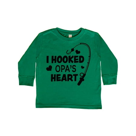 

Inktastic I Hooked Opa s Heart with Fishing Rod Gift Toddler Boy or Toddler Girl Long Sleeve T-Shirt