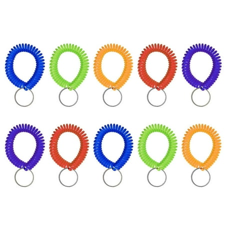 Chain Wristband - Aspire 300 PCS Stretchable Plastic Bracelet Wrist Coil Spiral Wrist band Key Ring Chain (Assorted)