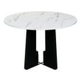 thumbnail image 6 of Harper & Bright Designs 5 Piece Round Dining Table Set for 4, Modern Marble Dining Table and 4 High Back Upholstered Chairs for Dining Room Kitchen, White + Gray, 6 of 19