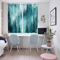 thumbnail image 4 of Teal Mountain Kitchen Curtains Window Panels, Misty Forest Nature Woodland Pine Tree Landscape Insulated Window Treatment Curtain, Grommet Curtains for Bedroom/Living Room/Bathroom, 2 Piece 52"Wx63"L, 4 of 8