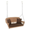thumbnail image 1 of Jeco Balançoire de Porche Suspendue en Osier de Résine Miel avec Coussin, Brun, 1 of 9