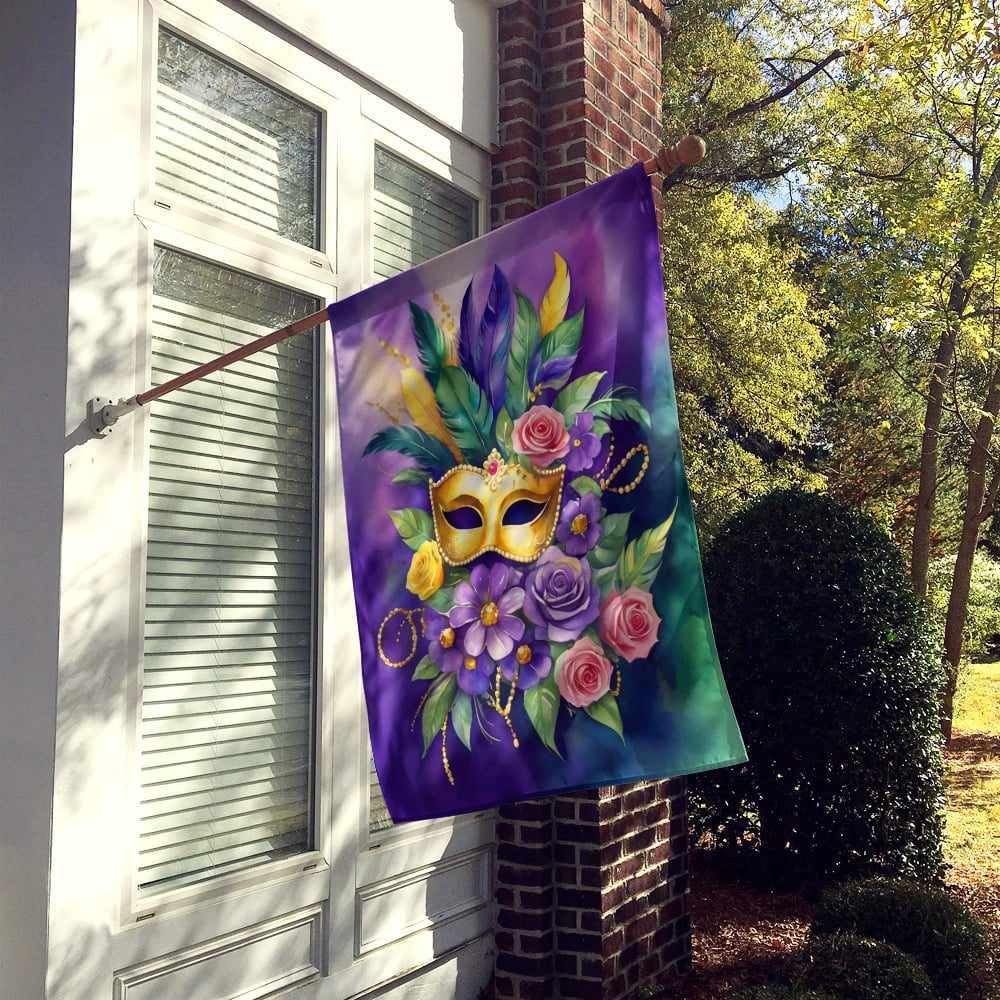 Mask Mardi Gras House Flag 28 in x 40 in