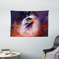 thumbnail image 1 of Eagle Tapestry, Aggressive Animal on Abstract Backdrop Freedom Image Independence Eagle, Wall Hanging for Bedroom Living Room Dorm Decor, 60W X 40L Inches, Violet Blue Red Orange, by Ambesonne, 1 of 2