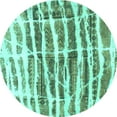 thumbnail image 1 of Ahgly Company Indoor Round Abstract Turquoise Blue Modern Area Rugs, 7' Round, 1 of 4