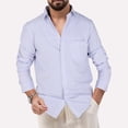 thumbnail image 2 of Camisa de vestir para hombre Cagnkofi, camisa informal a rayas, corte regular, informal, manga larga, rayas, elástica, lisa, 2 of 4
