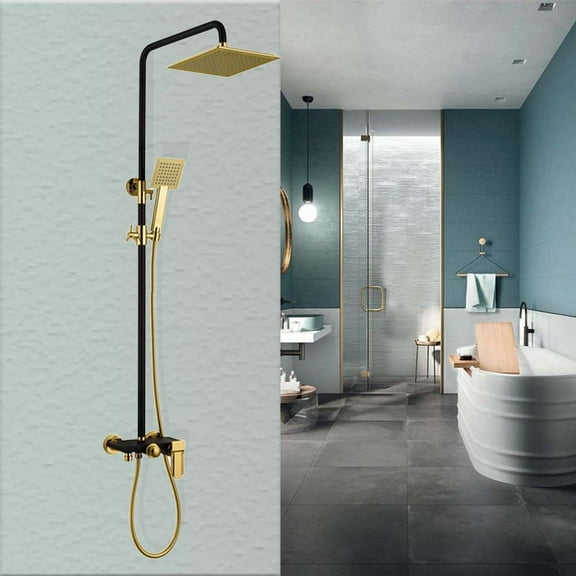Juno Square Luxury ABS Rain Waterfall Shower 10 Inch Shower Head