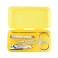 thumbnail image 1 of Yellow Mini 4-Piece Nail Clipper Set for Manicure & Pedicure - Stainless Steel Grooming Tools Gift Set, 1 of 8