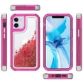 thumbnail image 6 of CoverON Apple iPhone 12 Mini Case (5.4"), Liquid Glitter Military Grade Heavy Duty Full Body Clear Bling Quicksand Phone Cover, Hot Pink, 6 of 8