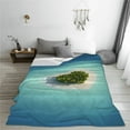 thumbnail image 5 of Honeii Paradise Island In The Form Of Heart Print Fleece Blanket - Throw Blanket for Bed, Sofa, Couch, Camping, and Travel , Microplush Ultra Soft Warm Blanket-80"x60", 5 of 7