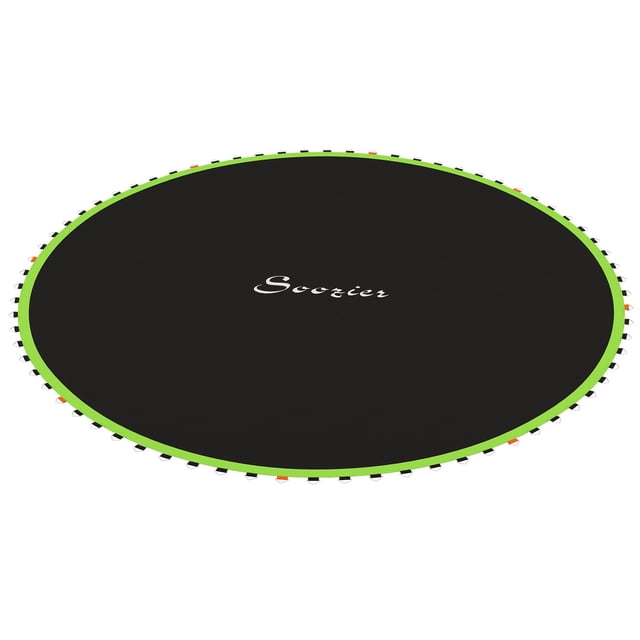 Soozier Tapis de Remplacement pour Trampoline Rond de 12 Pi, Tapis de Saut en PP Vert avec 72 Crochets en V et Outil à Ressort, Matériau Robuste Résistant aux UV pour les Loisirs Extérieurs dans la Cour Arrière
