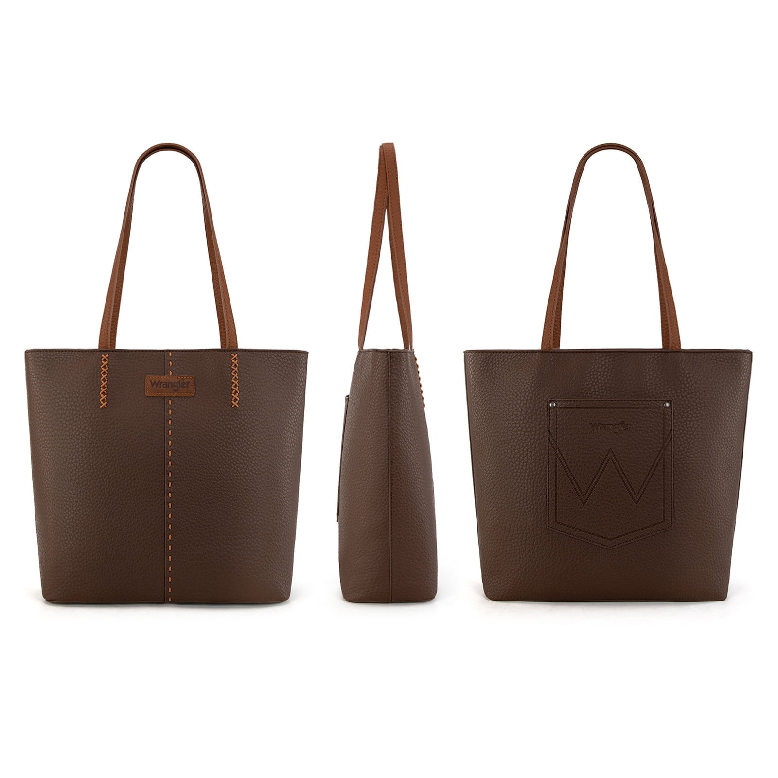 Wrangler Tote Bag for Women Top Handle Satchel Purse, Coffee