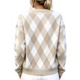 thumbnail image 4 of Stralyhd Womens Cardigan Color Block Casual Open Front Oversized Button Down Knit Sweater Cozy Long Sleeve Fall Winter Outwear Tops L, 4 of 4