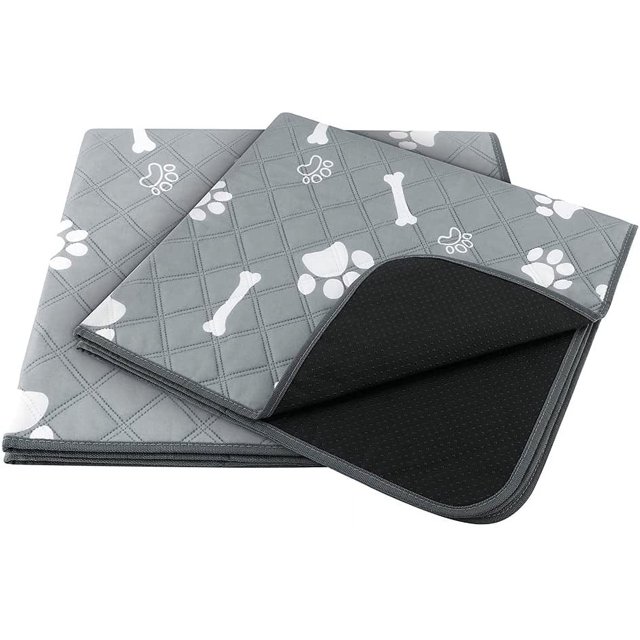 fafa-Plutus Tapis de Propreté Lavables pour Chiens, 2 Pack, Tapis Antidérapants pour Chiens avec Forte Absorption, Tapis d'Entraînement Réutilisables, Tapis Imperméable pour Mise Bas, Parc, Caisse, Chenil et Extérieur, 60x45cm