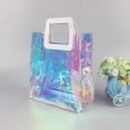 thumbnail image 3 of YESTUNE Clear Tote Bag Holographic Rainbow Work Shopping Bag Multi-Use Shoulder Handbag, 3 of 13
