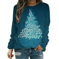 thumbnail image 2 of Amzcrzy Chandails pour Femmes Chandail de Noël Mode Femmes Imprimé Manches Confortable Respirant Chandail à Col Rond Chandails pour Femmes Chandails et Chandails à Capuche Col Rond m, 2 of 5