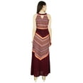 thumbnail image 3 of Phagun Robe d'Été Abstraite Imprimée Bordeaux Femme Décontractée Robe d'Été - Choisir Taille, 3 of 4
