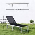 thumbnail image 3 of Outsunny Outdoor Lounge Chair, 5-Position Tanning Chair, Black, 3 of 10